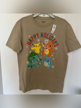 Old Navy Boys Pokemon Christmas Holiday Shirt Size XL NEW